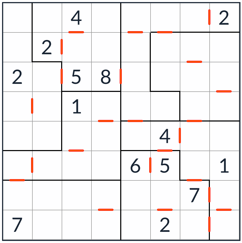 Sudoku 8x8 consécutif irrégulier