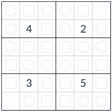 Anti-Knight Amenwd Sudoku 6x6