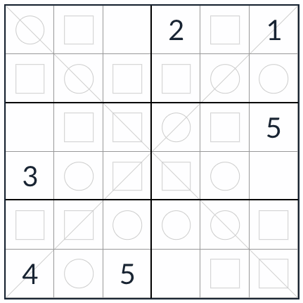 Diagonale même dans le sudoku 6x6