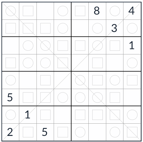 Diagonale anti-roi même dans le sudoku 8x8
