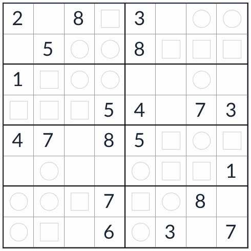 Même-Odd Sudoku 8x8