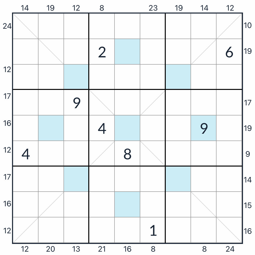 Crame d'astérisque diagonal Sudoku