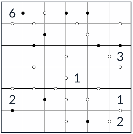 Anti-Krip Kropki Sudoku 6x6