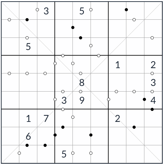 Anti-Knight Diagonal Kropki Sudoku