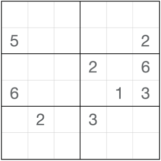 Sudoku non consécutif 6x6