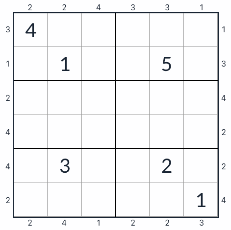 Gratte-ciel anti-Knight Sudoku 6x6