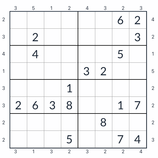 Gratte-ciel sudoku 8x8