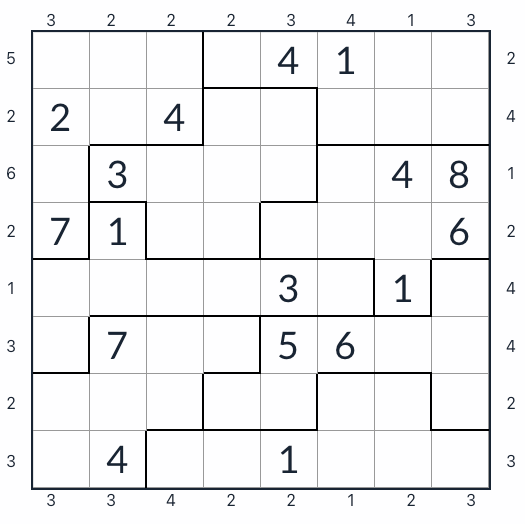 Gratte-ciel irrégulier Sudoku 8x8