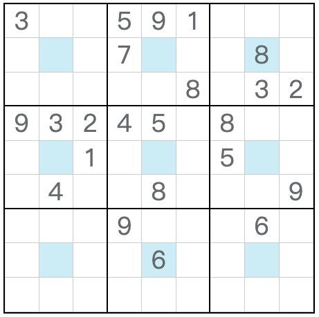 Twin CEner Dot Sudoku correspondant