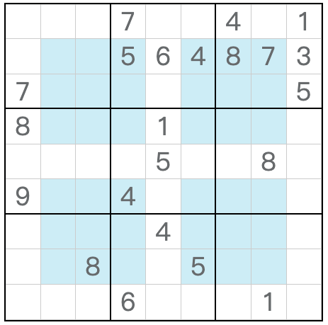 Twin Hyper Sudoku anti-Knight correspondant